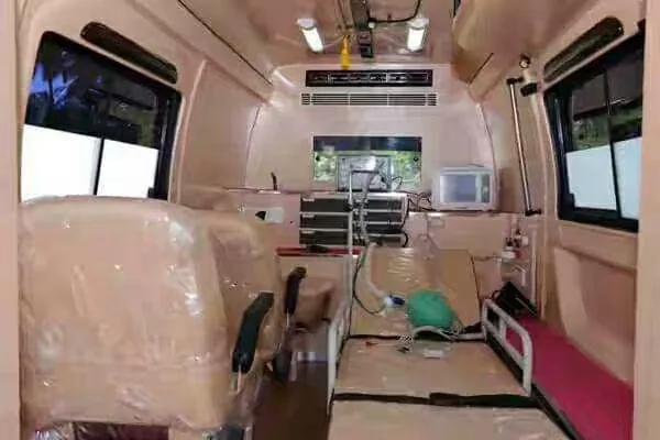 Medical equipment inside Bhairavi ambulance
