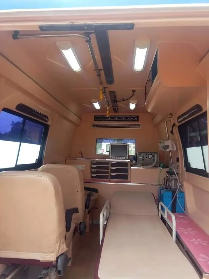 Interior of Bhairavi Mobile ICU ambulance